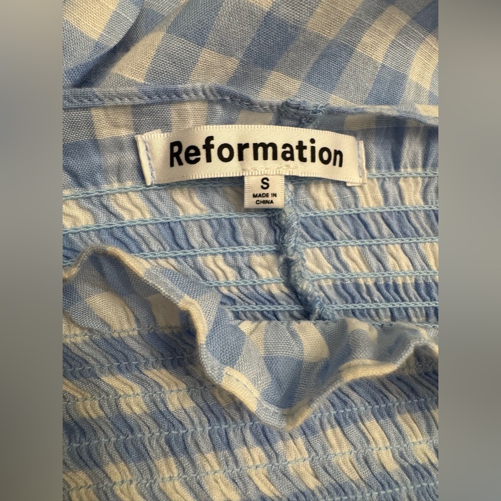 Reformation Dawson Dress in Blue Gingham - Picture 5 of 6